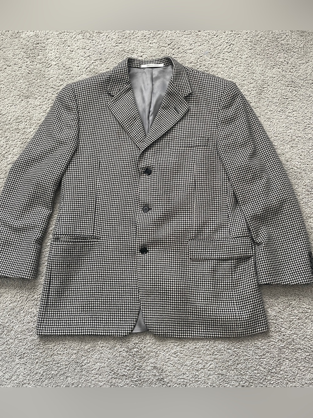 Hickey Freeman Cashmere Sport Coat Mens 42 Short Houndstooth Blazer 3-Button